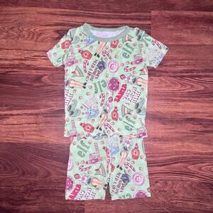 Showstoppers Elf Pajamas Short Set Unisex Pjs Bamboo 18/24 Months